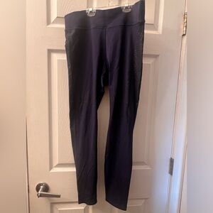 Zyia Navy Blue Leggings with Black Accents Size 14-16 25” Length